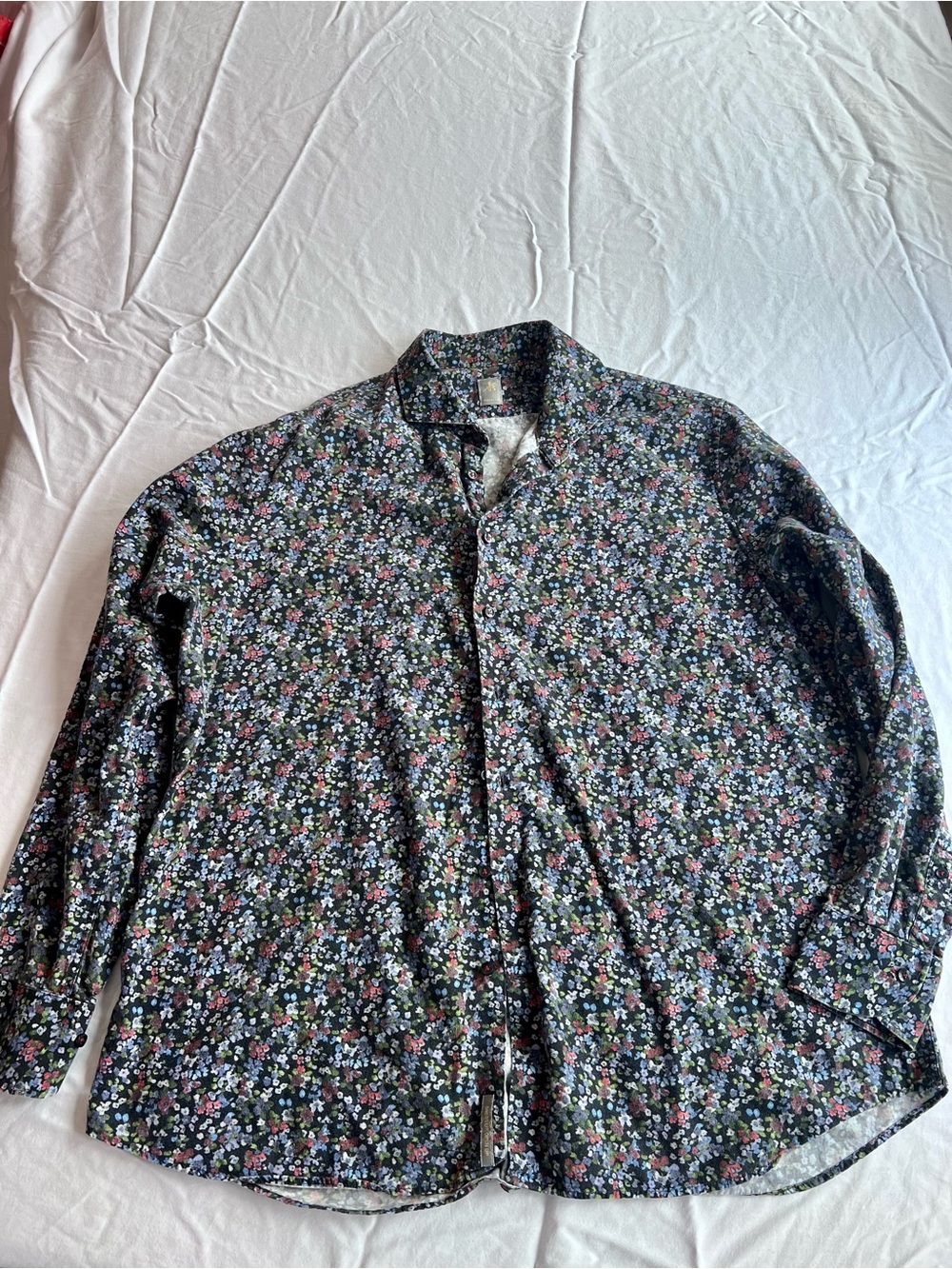 Women’s XXL 100% Cotton Dark Floral Button Down Shirt